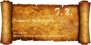 Tomecz Nikolett névjegykártya